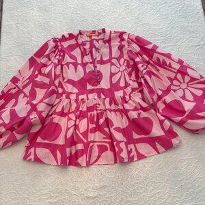 Oliphant Balloon Sleeve Blouse Pink 2XL